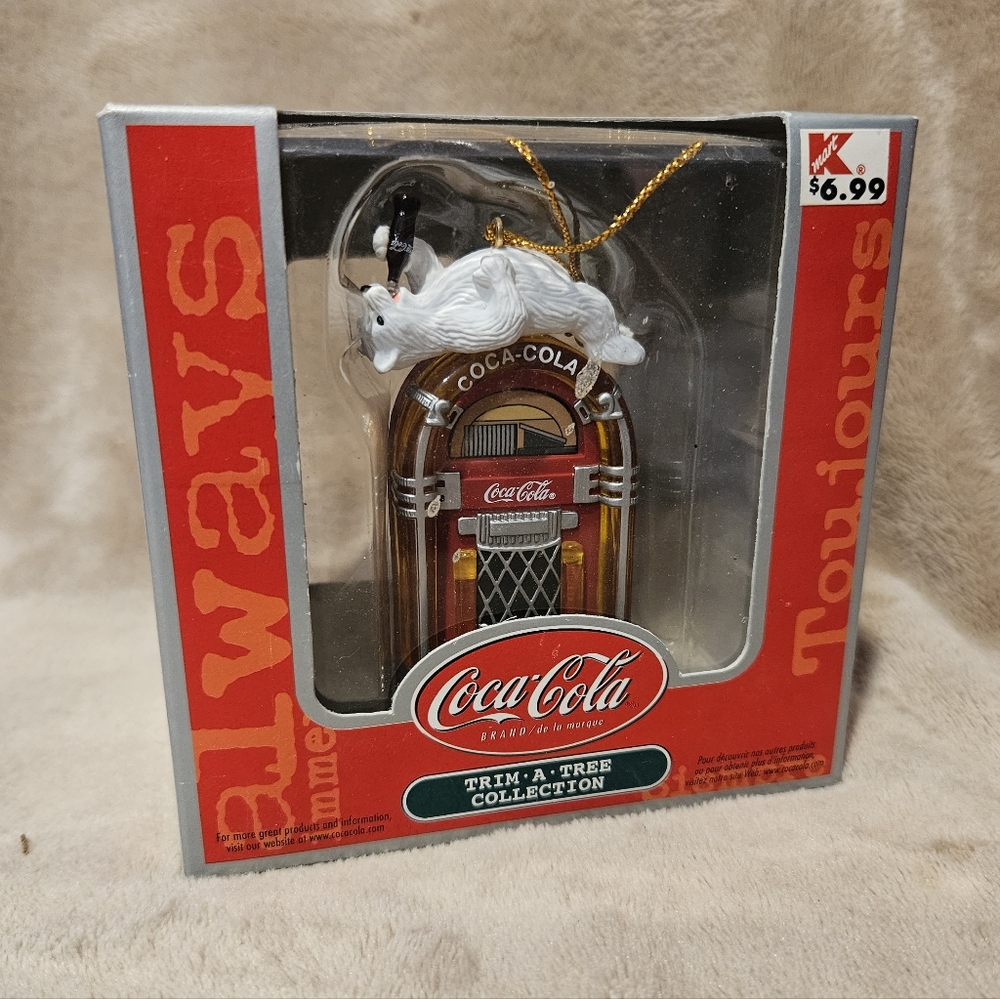 NIB Coca-Cola Coke Trim A Tree Polar Bear Jukebox Christmas Ornament